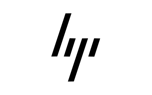 Minimalist Hewlett-Packard logo in black on a white background, designed for 4K Ultra HD PC desktop wallpaper emphasizing technology.