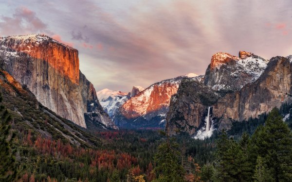Nature Yosemite National Park National Park Forest Cliff Mountain Waterfall HD Wallpaper | Background Image