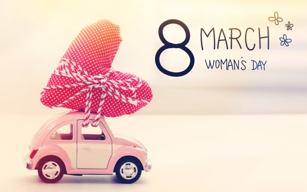 Holiday Women's Day Toy Car Heart HD Wallpaper | Background Image