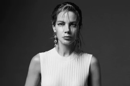 Black & White American actress Celebrity Michelle Monaghan HD Desktop Wallpaper | Background Image