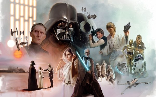 Sci Fi Star Wars Luke Skywalker R2-D2 Han Solo C-3PO Chewbacca Stormtrooper Darth Vader Princess Leia Obi-Wan Kenobi Death Star Wilhuff Tarkin HD Wallpaper | Background Image