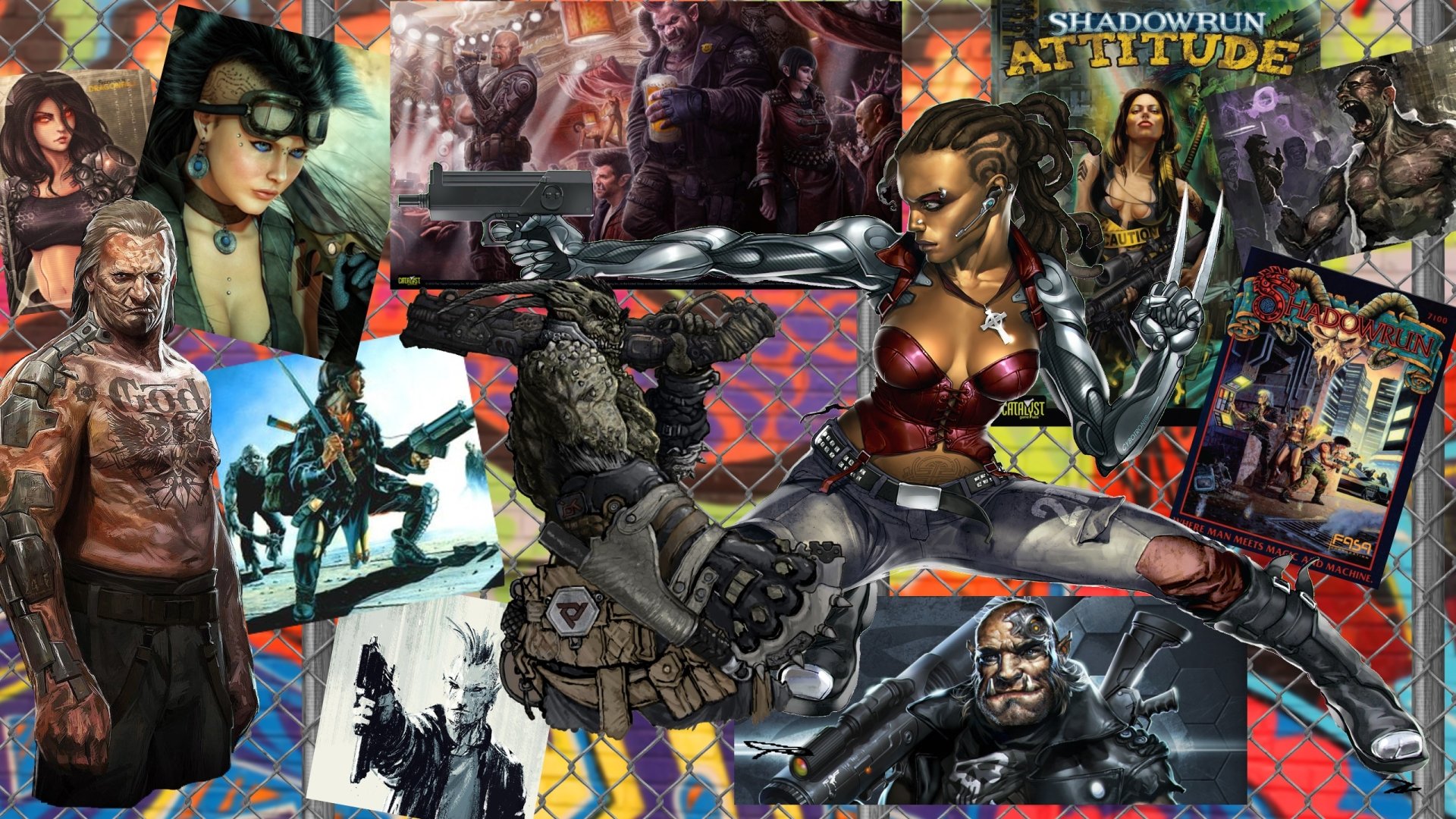 Shadow Run Collage by Higzee | 2560x1440 | Wallpaper Abyss