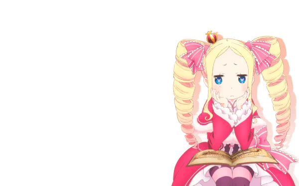 Beatrice from Re:Zero - Starting Life in Another World, depicted in a detailed 4K Ultra HD anime-style PC desktop wallpaper with vibrant colors and expressive design.