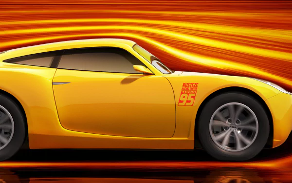 HD desktop wallpaper featuring Cruz Ramirez from the movie Cars 3. The vibrant background and sleek design capture her dynamic and energetic character.