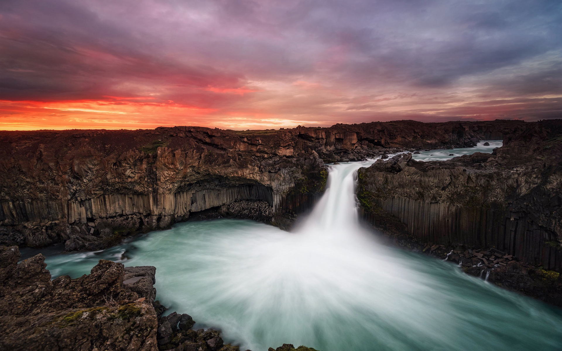 Waterfall at Sunset