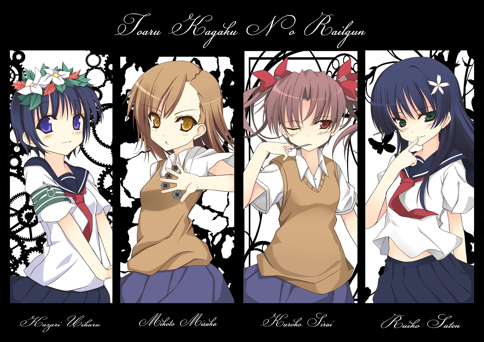 Download Ruiko Saten Kazari Uiharu Kuroko Shirai Mikoto Misaka Anime A Certain Scientific Railgun HD Wallpaper
