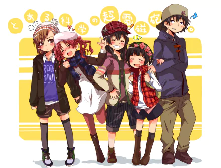 Kazari Uiharu Ruiko Saten Kuroko Shirai Kamijou Touma Mikoto Misaka Anime A Certain Scientific Railgun HD Desktop Wallpaper | Background Image