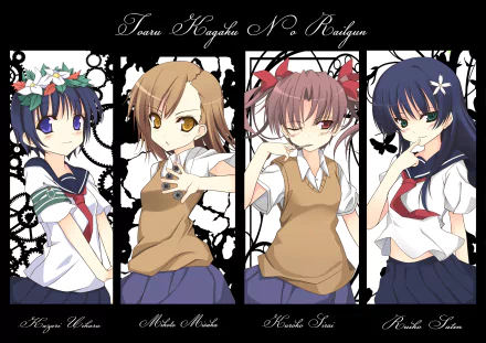 Ruiko Saten Kazari Uiharu Kuroko Shirai Mikoto Misaka Anime A Certain Scientific Railgun HD Desktop Wallpaper | Background Image