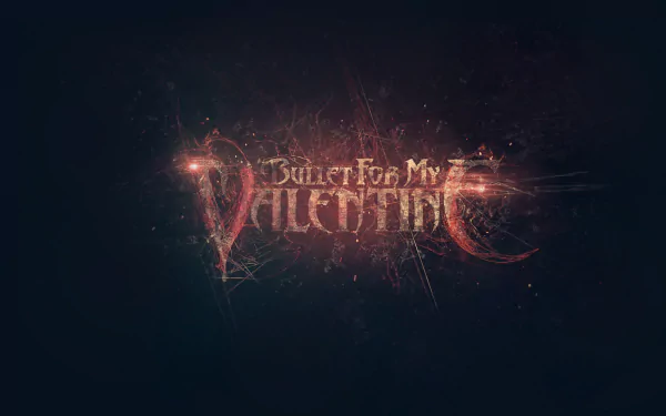 HD desktop wallpaper and background featuring the Bullet For My Valentine logo in a dark, grungy style with spark-like effects.
