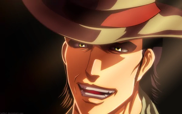 Kenny Ackerman from Attack on Titan smirking under a wide-brimmed hat in dramatic shadow — anime close-up 2K Quad HD PC desktop wallpaper