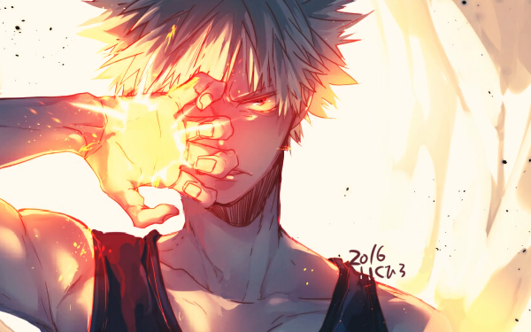 Anime My Hero Academia Katsuki Bakugou Red Eyes Explosion Angry Blonde HD Wallpaper | Background Image