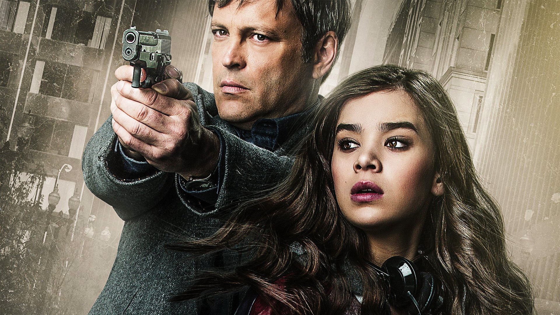 HD PC desktop wallpaper featuring Hailee Steinfeld and Vince Vaughn in a dramatic scene from the movie Term Life.