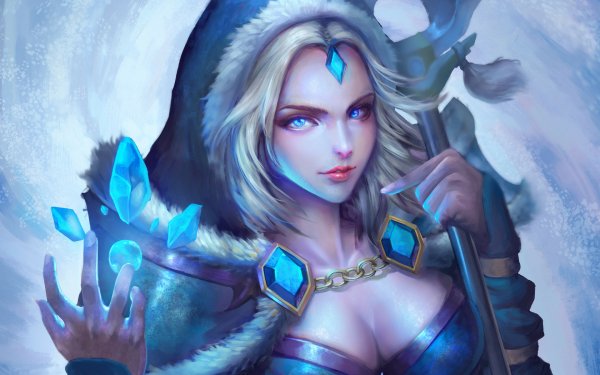 Video Game Dota 2 Dota Crystal Maiden Blonde Magic Blue Eyes HD Wallpaper | Background Image