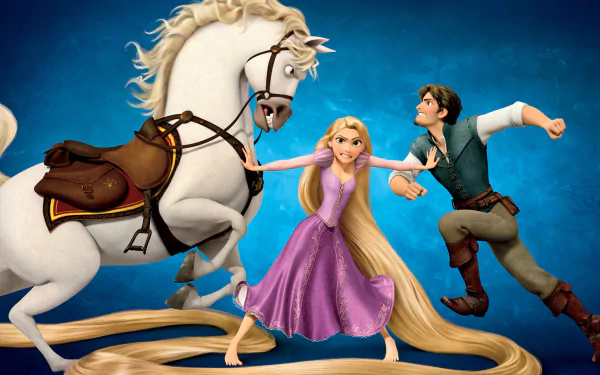 Rapunzel Flynn Rider Maximus (Tangled) movie Tangled HD Desktop Wallpaper | Background Image