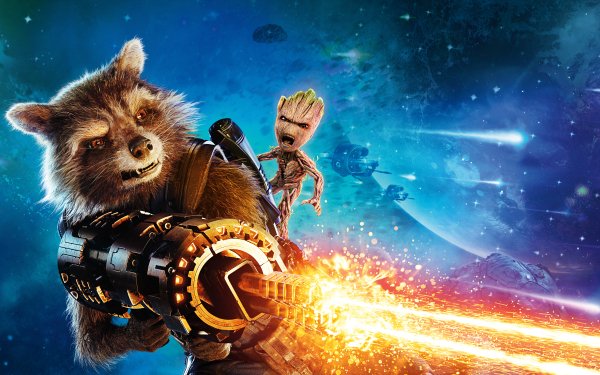 Películas Los guardianes de la galáxia Vol.2 Rocket Raccoon Groot Baby Groot Fondo de pantalla HD | Fondo de Escritorio