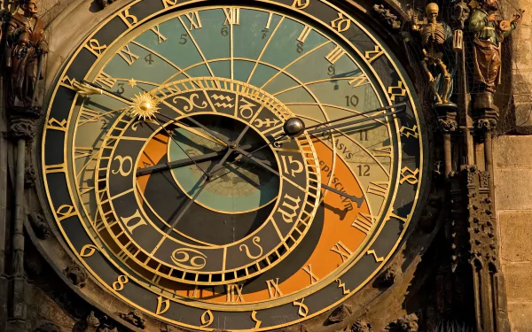 skeleton statue astronomical clock man made clock HD Desktop Wallpaper | Background Image