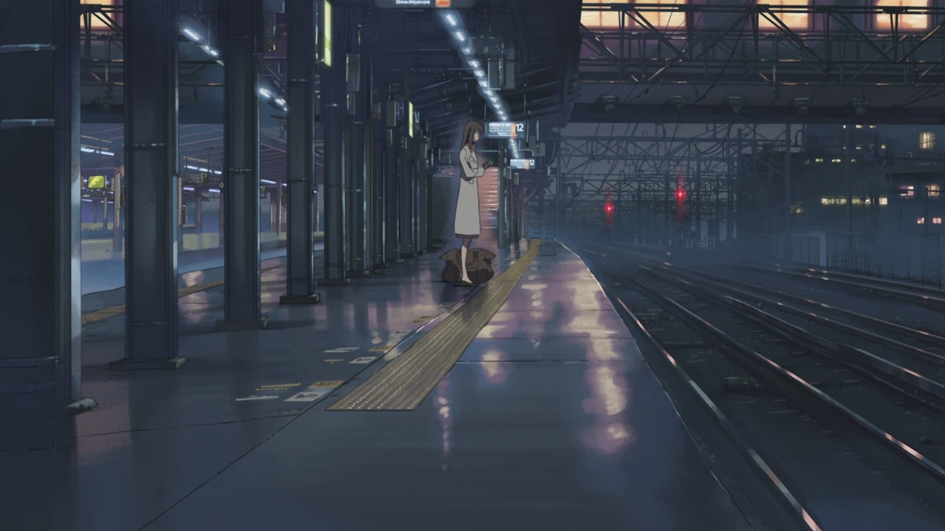 аниме девушка рельсы станция anime girl rails station бесплатно