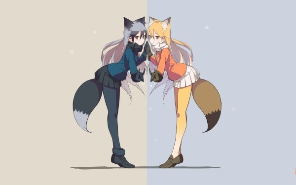 Anime Kemono Friends Ezo Red Fox Silver Fox HD Wallpaper | Background Image