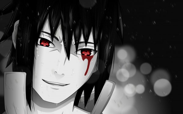 Anime Naruto Sangre Sasuke Uchiha Sharingan Mangekyō Sharingan Fondo de pantalla HD | Fondo de Escritorio
