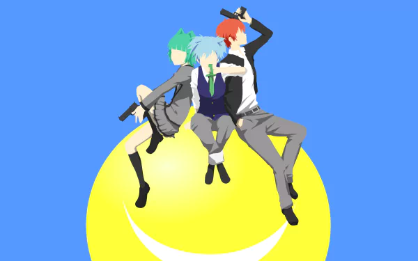 minimalist Koro-sensei Kaede Kayano Karma Akabane Nagisa Shiota Anime Assassination Classroom minimalist anime HD Desktop Wallpaper | Background Image