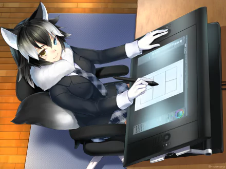 Grey Wolf (Kemono Friends) Anime Kemono Friends HD Desktop Wallpaper | Background Image