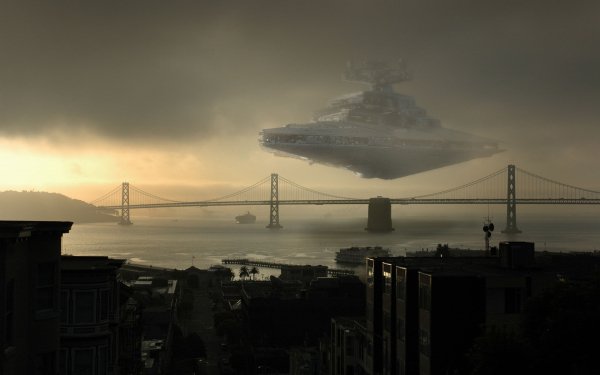 Movie Star Wars Ship Star Destroyer Bay Bridge San Francisco HD Wallpaper | Background Image