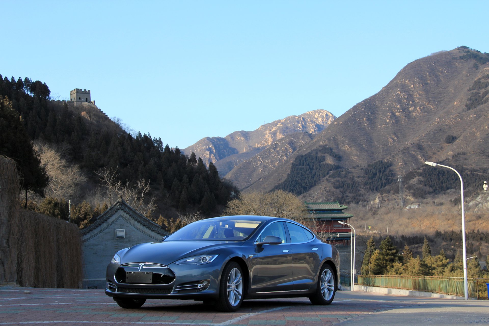 Download Black Car Car Tesla Motors Vehicle Tesla Model S HD Wallpaper