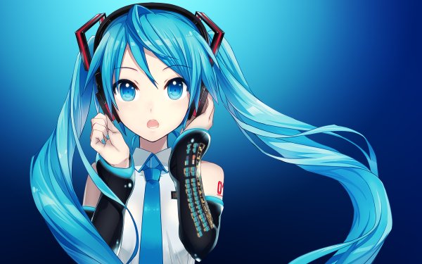 Anime Vocaloid Hatsune Miku Long Hair Blue Hair Blue Eyes HD Wallpaper | Background Image