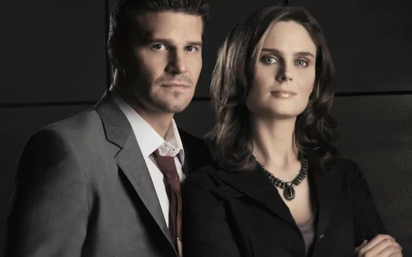 Temperance Brennan Seeley Booth Emily Deschanel David Boreanaz TV Show Bones (TV Show) HD Desktop Wallpaper | Background Image