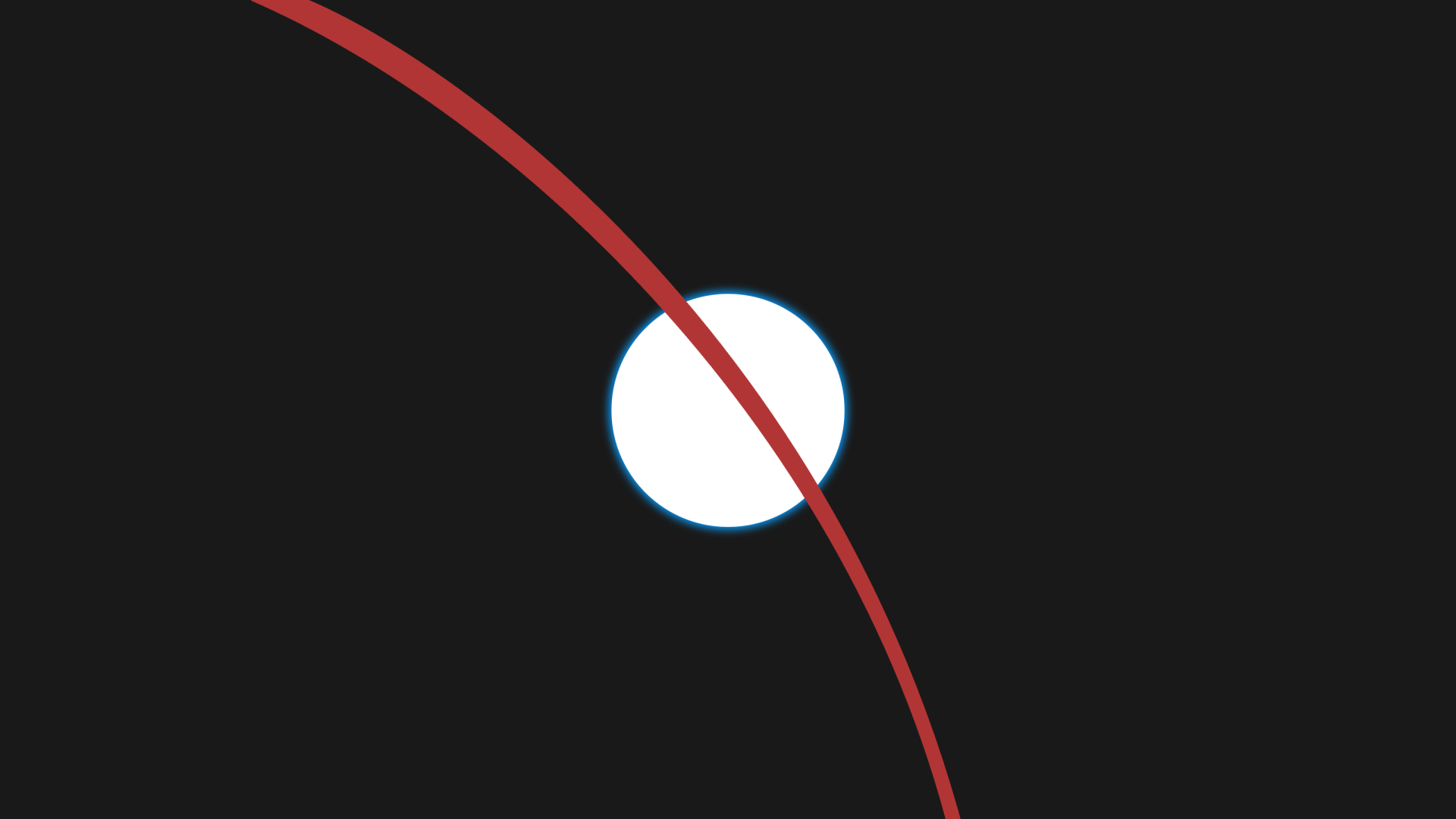HD PC desktop wallpaper featuring a minimalist Neon Genesis Evangelion design with a bright moon and a bold red arc against a black background.