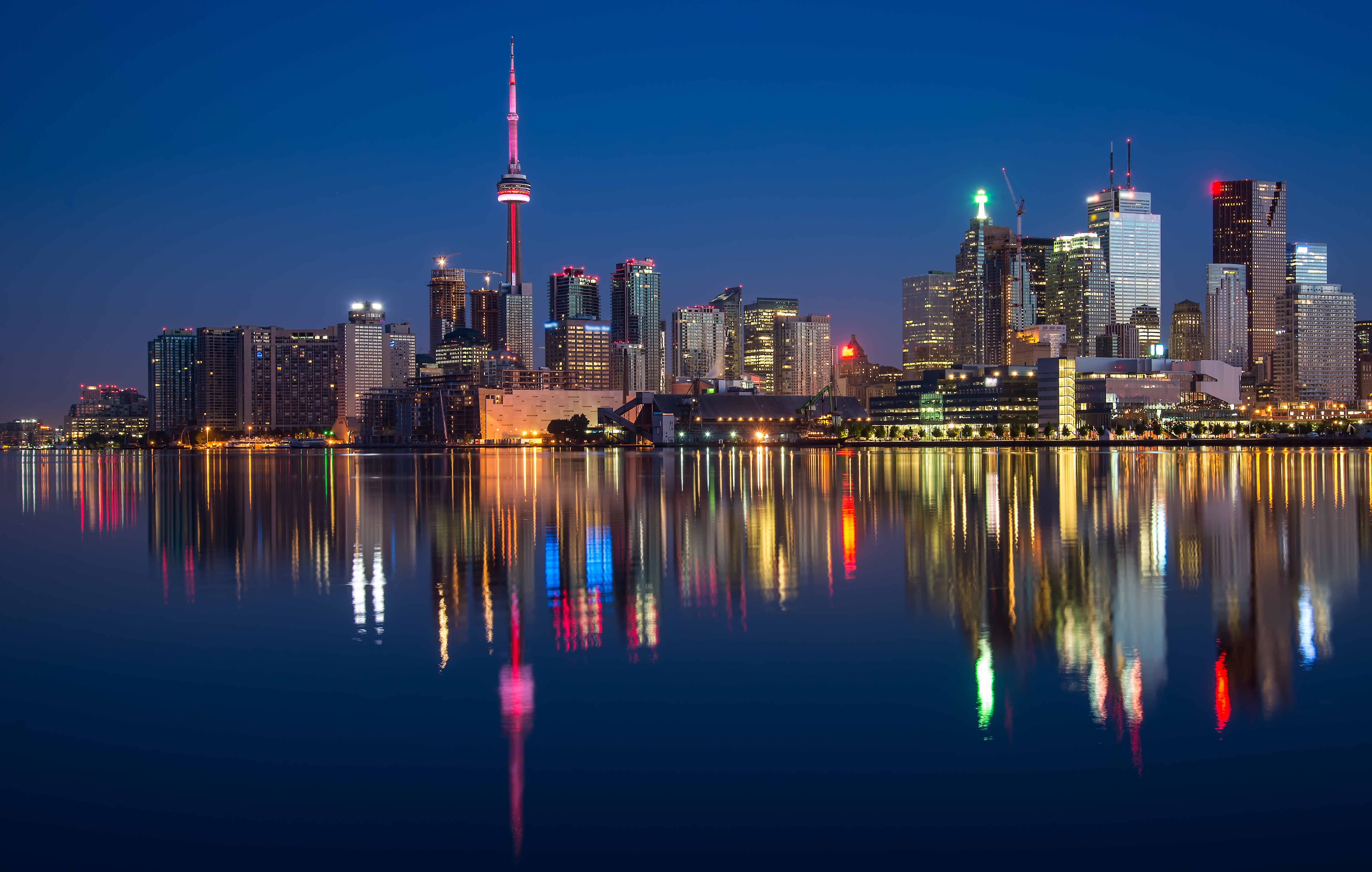 CN Tower and Polson Street Pier, Toronto, Canada 5k Retina Ultra HD ...