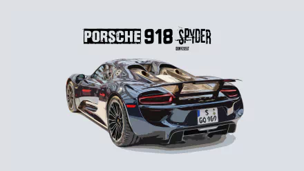 HD desktop wallpaper featuring a sleek Porsche 918 Spyder. The vehicle is shown from the rear, showcasing its modern design and powerful features. Text reads Porsche 918 Spyder.