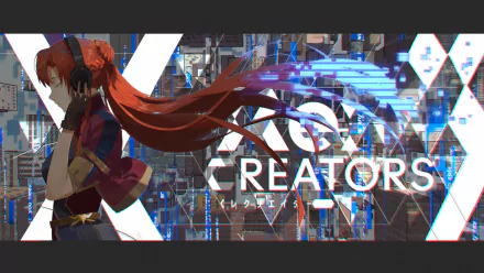 HD desktop wallpaper featuring Selesia Yupitiria from the anime Re:Creators. The character stands to the left with her hair flowing against a futuristic, tech-themed background.