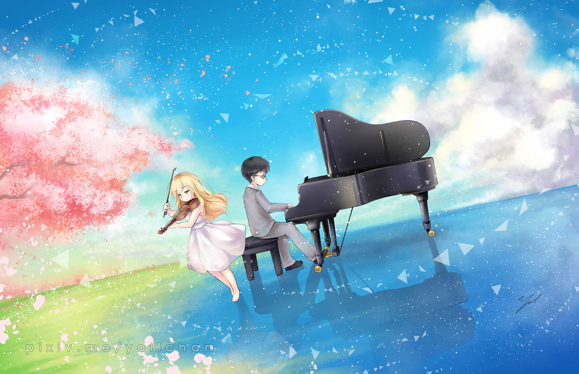 Download Kousei Arima Kaori Miyazono Anime Your Lie In April HD Wallpaper