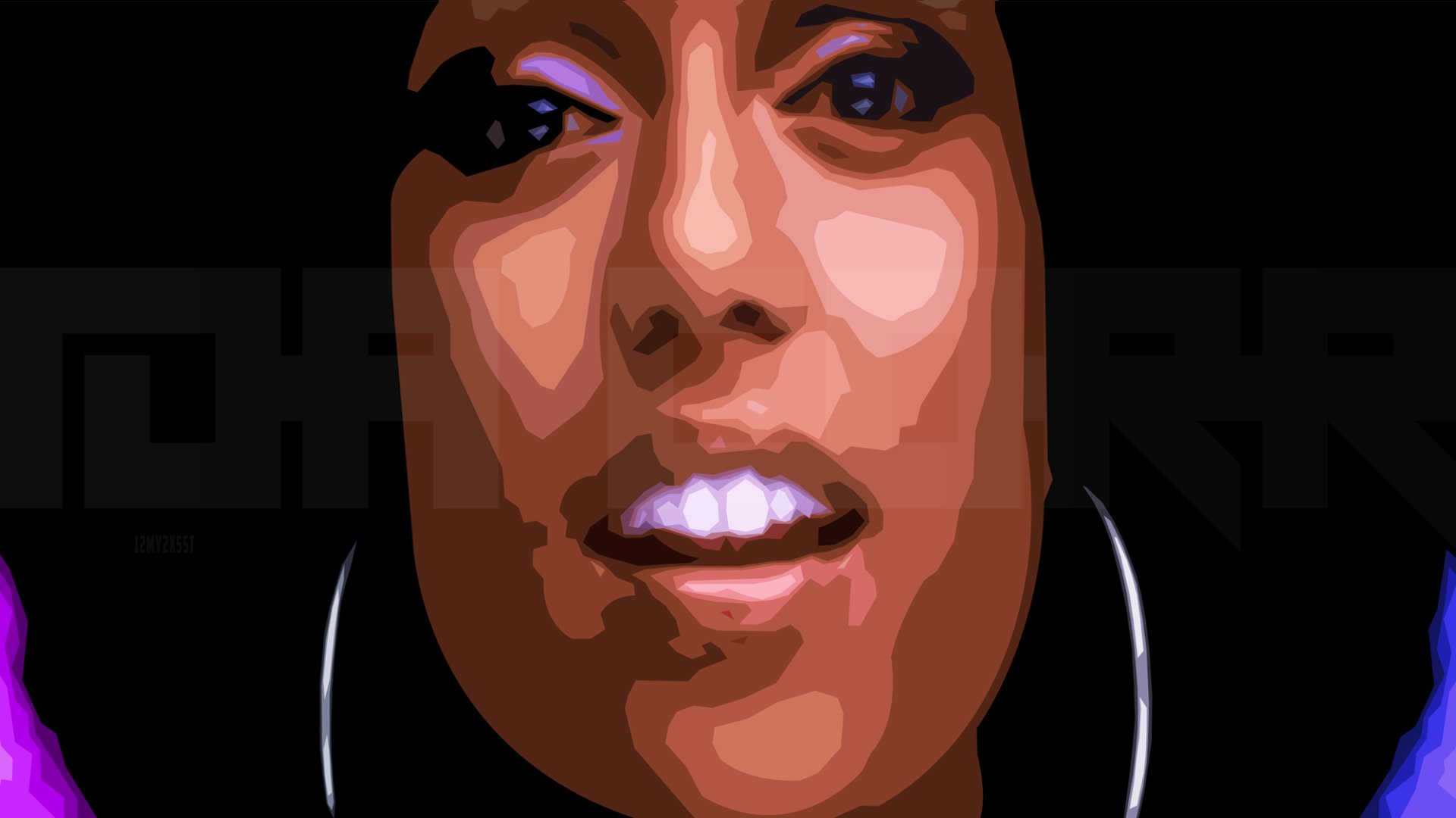 Digital portrait of singer Ida Corr, known for soul and pop music, featured in an HD desktop wallpaper showcasing her vibrant expression and musical essence.