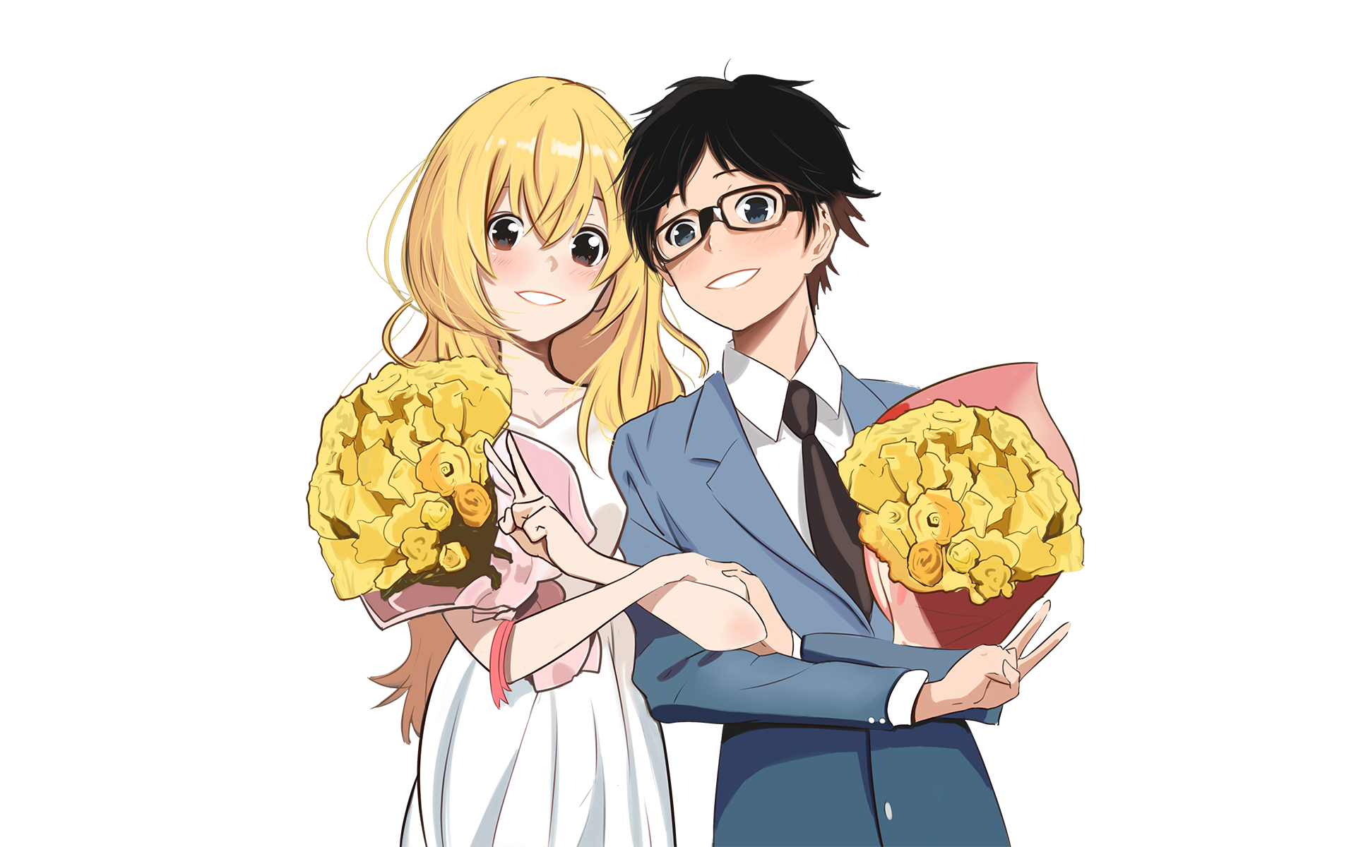 Download Kousei Arima Kaori Miyazono Anime Your Lie In April HD