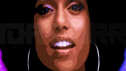 Digital portrait of singer Ida Corr, known for soul and pop music, featured in an HD desktop wallpaper showcasing her vibrant expression and musical essence.