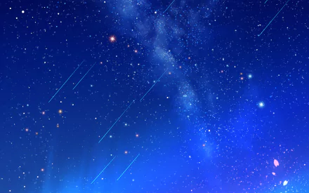 HD PC desktop wallpaper featuring a starry night sky with shooting stars, inspired by the anime Your Lie in April.