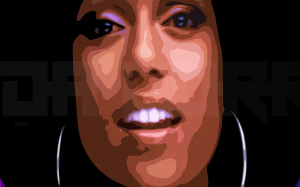 Digital portrait of singer Ida Corr, known for soul and pop music, featured in an HD desktop wallpaper showcasing her vibrant expression and musical essence.