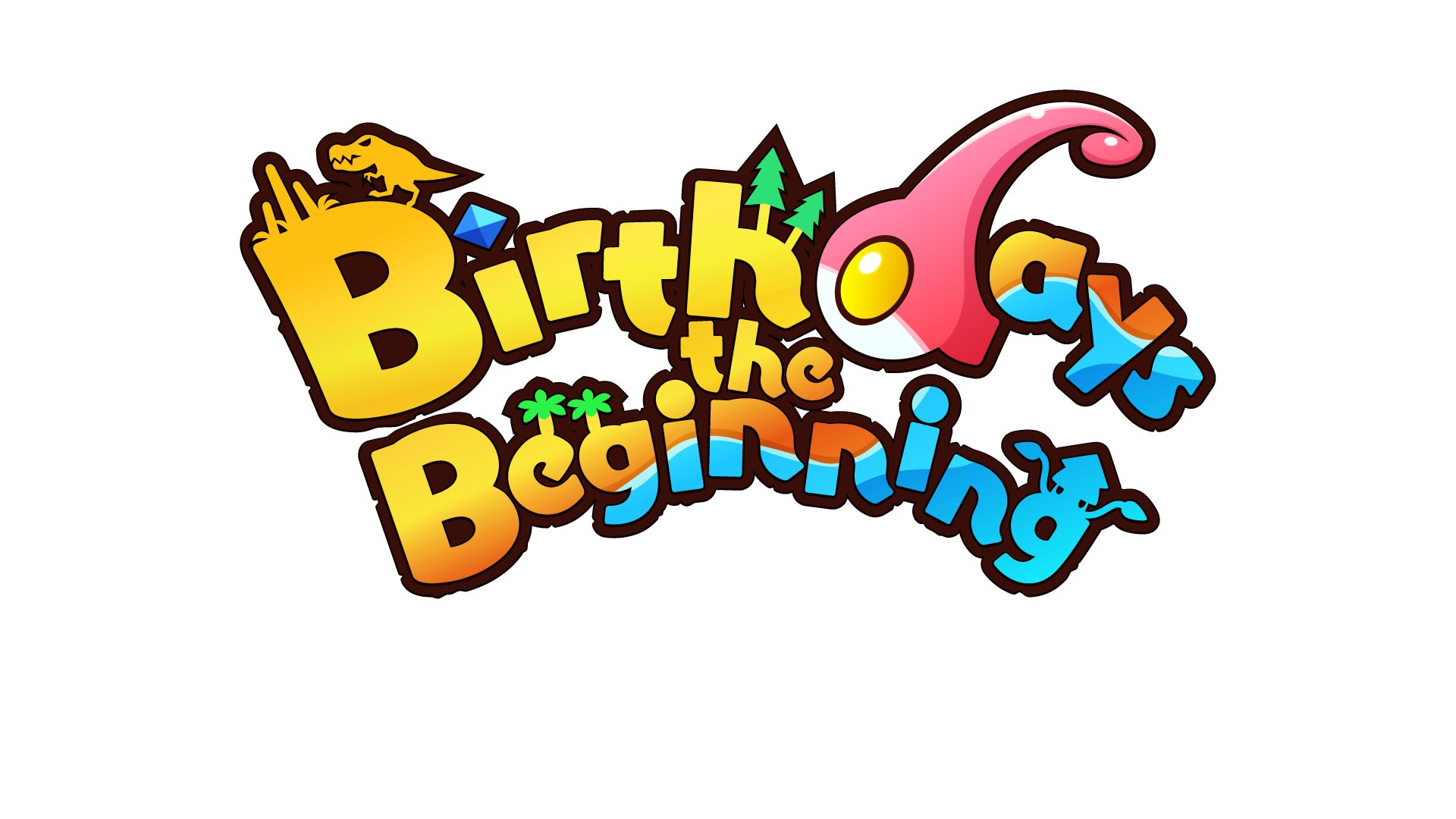 HD desktop wallpaper featuring the colorful logo of Birthdays the Beginning game on a plain background.