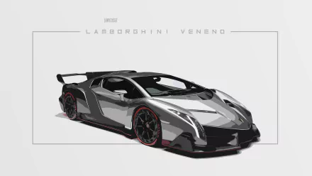 Black and white HD desktop wallpaper featuring a sleek Lamborghini Veneno.