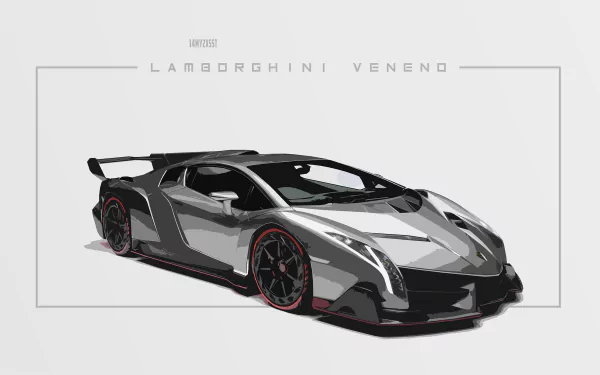 Black &amp; White car Lamborghini vehicle Lamborghini Veneno HD Desktop Wallpaper | Background Image