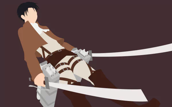 HD desktop wallpaper featuring Levi Ackerman from the anime Attack on Titan, depicted with a stylized, minimalist design against a dark background.