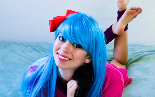 Uncanny Megan Dragon Ball Bulma (Dragon Ball) woman cosplay HD Desktop Wallpaper | Background Image