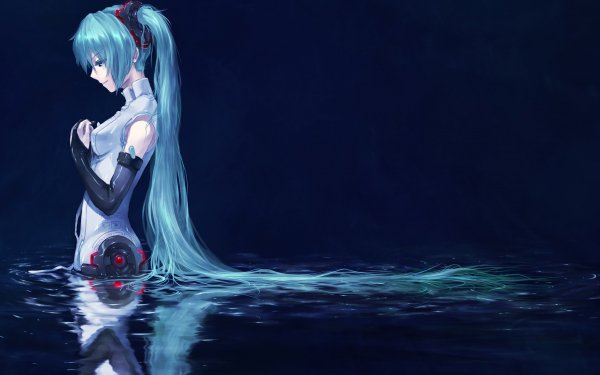 Anime Vocaloid Blue Cute Hatsune Miku HD Wallpaper | Background Image