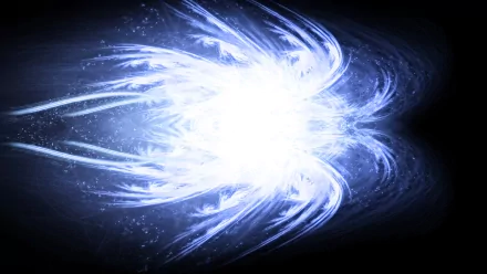 A striking abstract design in white and blue, featuring dynamic swirls and a radiant center, creates a captivating HD desktop wallpaper and background.