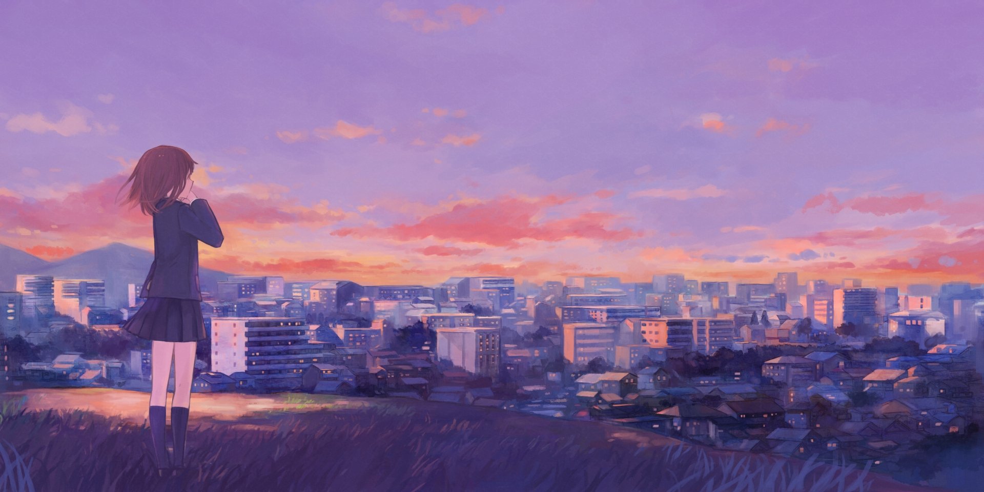 Serene Cityscape: Anime 4K Ultra HD Wallpaper