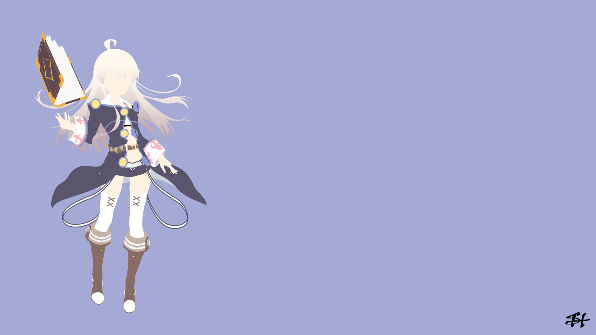 Zero from Grimoire of Zero stands against a plain blue background in this 4K Ultra HD anime desktop wallpaper.