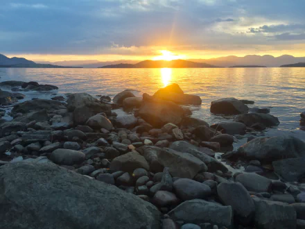 landscape sunrise nature Montana Flathead Lake lake HD Desktop Wallpaper | Background Image