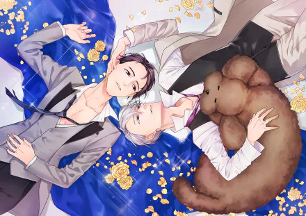 Victor Nikiforov Yuuri Katsuki Anime Yuri!!! on ICE HD Desktop Wallpaper | Background Image